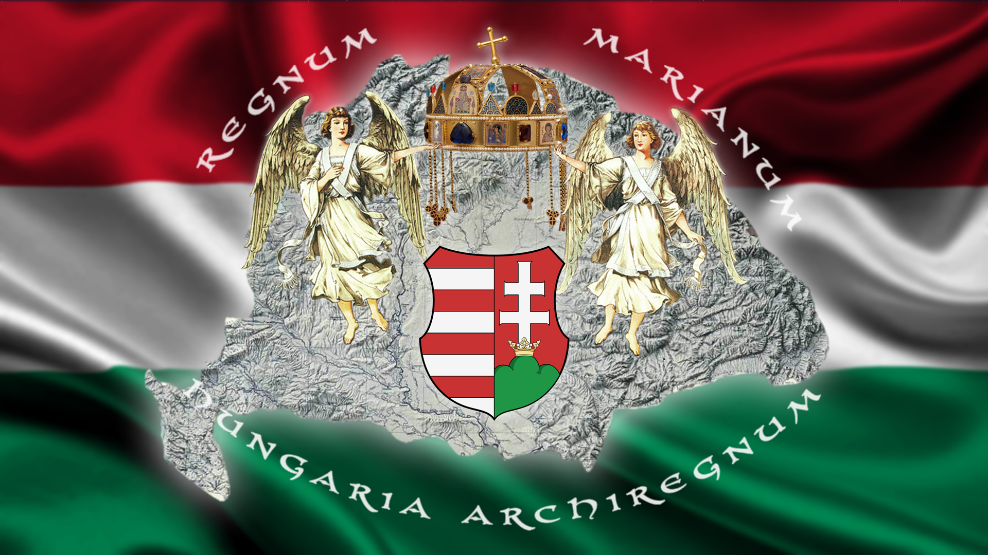 Regnum Marianum - Hungaria Archiregnum - Szent Korona Angyalos cimer